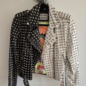 Discount Universe Leather Biker Studded Jacket